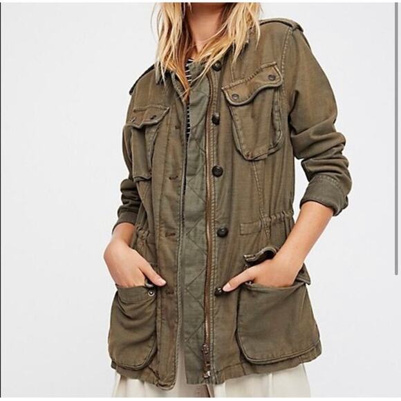 Free People Jackets & Blazers - Free People Women's Not Your Brothers Surplus Jacket Military Army Cargo Size S